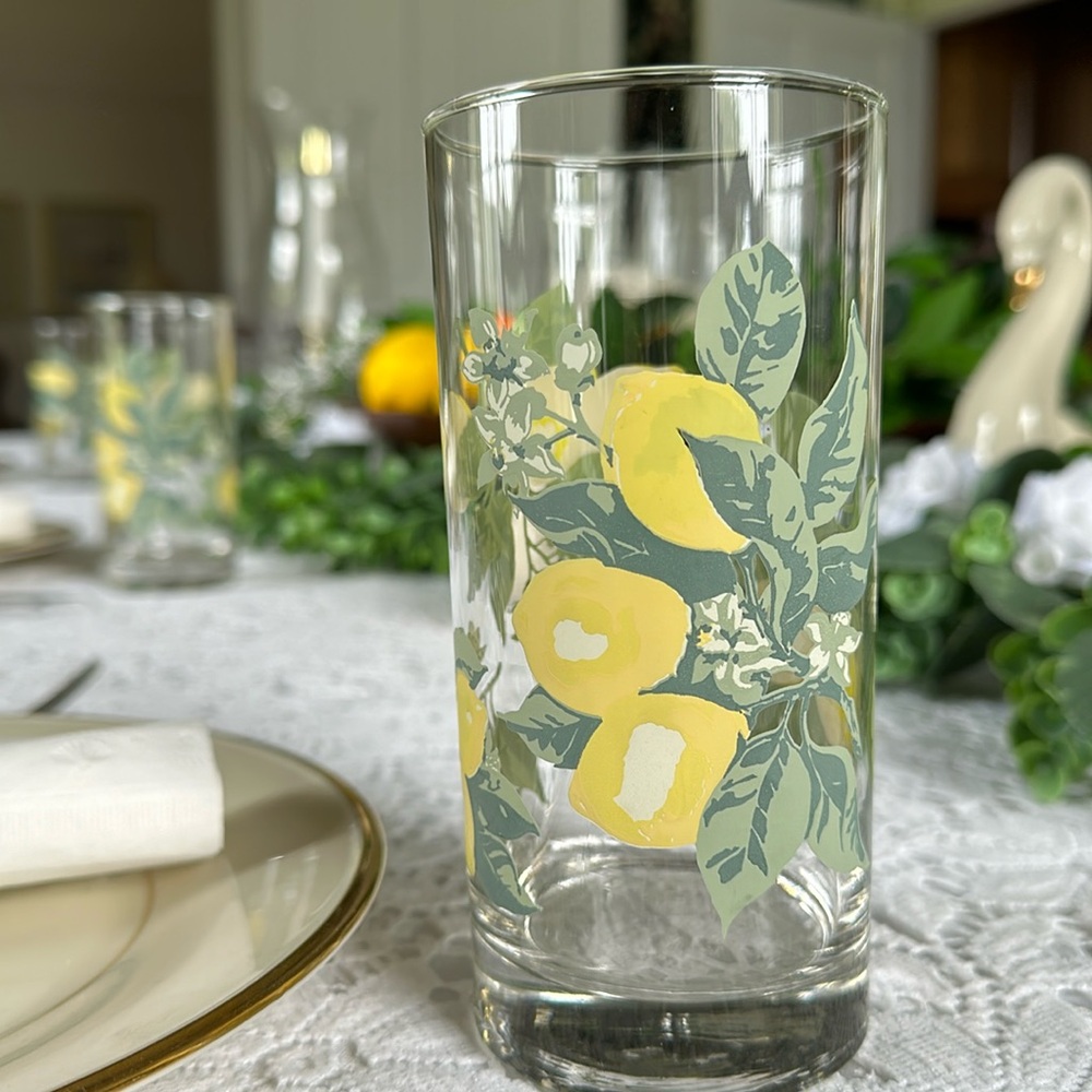 Vintage Lemon Royal Norfolk 16oz Set of 6 Drinkware